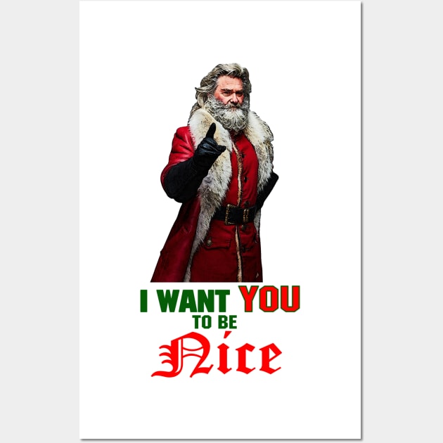 Santa - Be Nice Wall Art by BigOrangeShirtShop